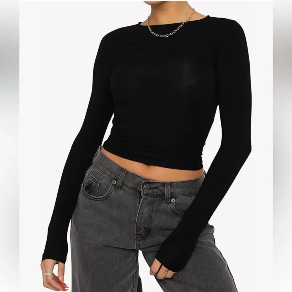 Zara Women's Crop Ribbed Knit Sweater in Black Size SMALL